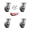 Service Caster 6 Inch Kingpinless Thermoplastic Rubber Wheel Swivel Caster Set with Swivel Lock SCC-KP30S620-TPRRF-BSL-4 - alternate 2